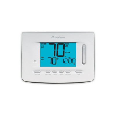BRAEBURN 278308 24V PREMIER SERIES 7 DAY, 5-2 PROGRAMMABLE OR NON PROGRAMMABLE DIGITAL MULTISTAGE THERMOSTAT FOR CONVENTIONAL 2H-2C OR HEAT PUMP SYSTEMS.