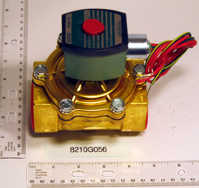 ASCO 111952 -120/60 Brass Body Pilot Operated General Service Solenoid Valve, 1-1/2" Pipe Size, 2-Way Normally Closed, Nitrile Butylene Sealing, 1-1/4" Orifice, 22.5 Cv Flow, 120V/60 Hz
