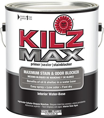 MASTERCHEM 2492654 KILZ MAX Maximum Stain and Odor Blocking Interior Latex Primer/Sealer, White, 1-gallon