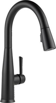 Delta 9113T-BL-DST Faucet Essa Single-Handle Touch Kitchen Sink Faucet with Pull Down Sprayer, Touch2O Technology and Magnetic Docking Spray Head, Matte Black