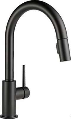 Delta 9159-BL-DST Faucet Trinsic Single Handle Pull-Down Kitchen Faucet, Matte Black