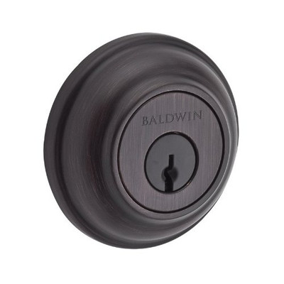 Baldwin SCTRD112S Reserve Single Cylinder Traditional Round Deadbolt with Smartkey Venetian Bronze Finish