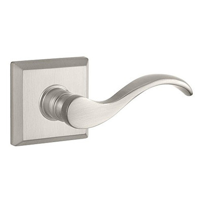 Baldwin PVCURTSR150 PV.CUR.TSR Curve Privacy Leverset with Traditional Square Rose, Satin Nickel
