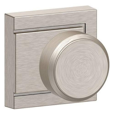 SCHLAGE F10BWE619ULD F10-BWE-ULD Bowery Passage Door Knob Set with Decorative Upland Rosette, Satin Nickel