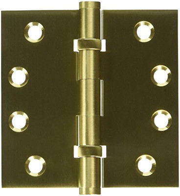 Deltana DSB4B4  4 x 4 in. Square Ball Bearings Hinges, Satin Brass - Solid Brass - 30 Case - Pack of 2