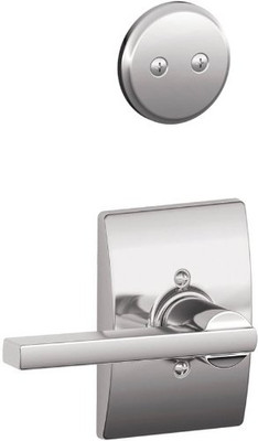 SCHLAGE F94LAT625CEN Lock Company Latitude Lever Dummy Interior Pack with Deadbolt Cover Plate, Bright Chrome