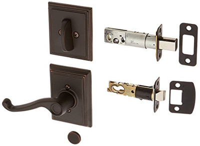 SCHLAGE F59FLA716ADDLH Lock Company Flair Left Handed Interior Pack Lever Set with Single Cyl, Aged Bronze