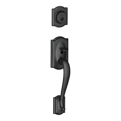 SCHLAGE F92CAM622 F92-CAM Camelot Dummy Exterior Handleset from the F-Series, Matte Black