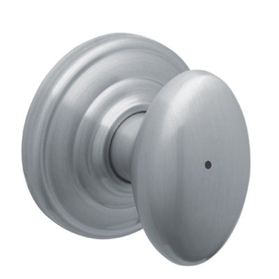 SCHLAGE F40SIE626AND F40-SIE-AND Siena Privacy Door Knob Set with Decorative Andover Rose, Satin Chrome