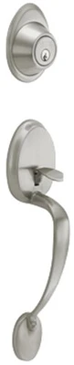 SCHLAGE JH58BAR619 Dexter by  Barcelona Exterior Handleset with Deadbolt, Satin Nickel