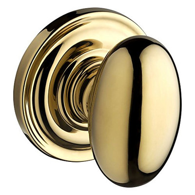 Baldwin HDELLTRR003  Ellipse Half-Dummy Knob with Traditional Round Rose, Polished Brass.