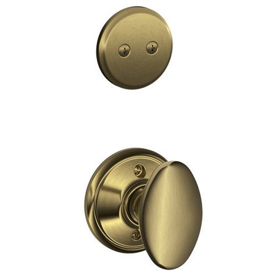 SCHLAGE F94SIE609 F94-SIE Siena Knob Dummy Interior Pack from the F-Series, Antique Brass