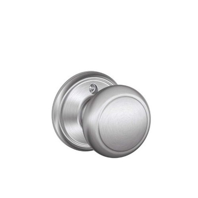 SCHLAGE F170AND626 F170-AND Andover Single Dummy Door Knob from the F-Series, Satin Chrome