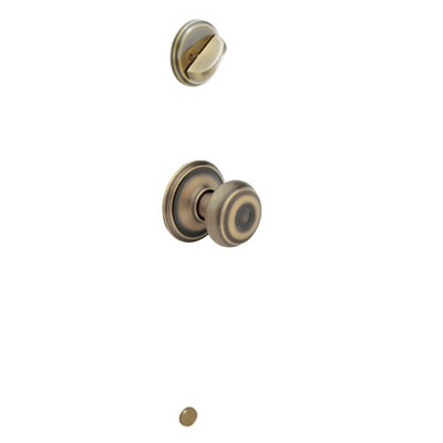 SCHLAGE F59GEO609 F59 GEO 609 Georgian Interior Knob with Deadbolt, Antique Brass (Interior Half Only)