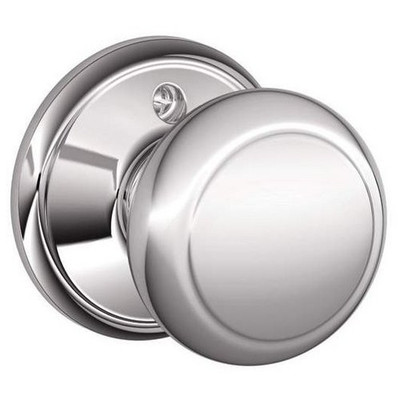 SCHLAGE F170AND625 F170-AND Andover Single Dummy Door Knob from the F-Series, Polished Chrome
