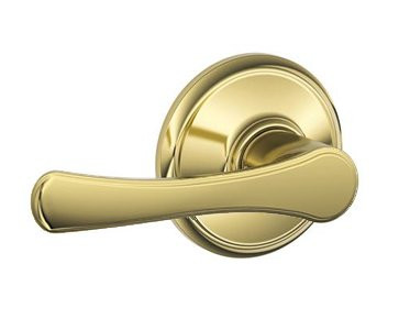 SCHLAGE F51AVLA605 F51A Avila Keyed Entry Lock C Keyway with 16211 Latch 10063 Strike Bright Brass Finish