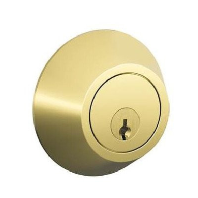 SCHLAGE JD60605 J Series Single Cylinder Deadbolt Finish: Bright Brass.