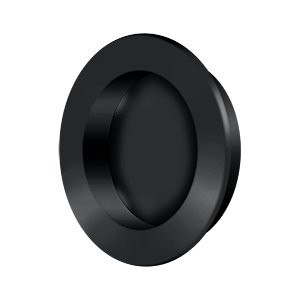 Deltana FP238U19  Flush Pulls, Solid Brass Flush Pull , Round, HD, 2 3/8", Solid Brass In Paint Black