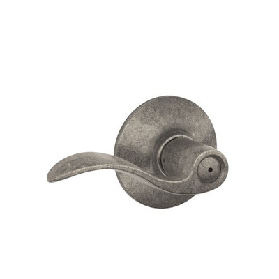 SCHLAGE F40ACC621 F40 ACC 621 Accent Privacy Lever, Distressed Nickel