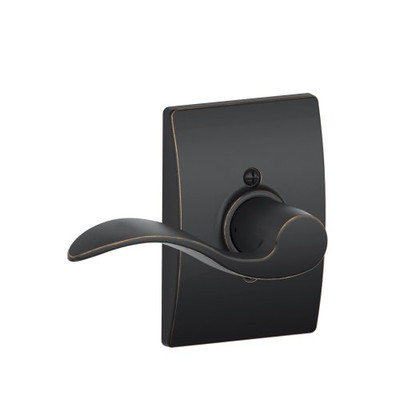 SCHLAGE F170ACC716CENLH  Accent Left Hand Decorative Trim Lever, Aged Bronze
