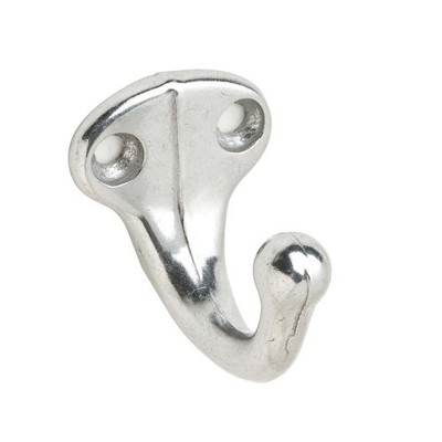 IVES 581A92 581A Low Profile Single Cast Aluminum Wardrobe Hook with 1 5/8" Projection, Aluminum.