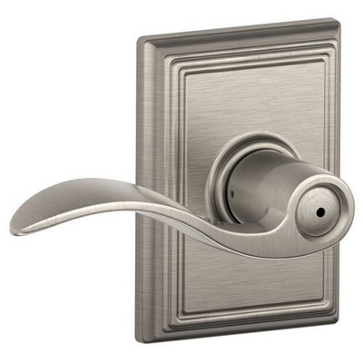SCHLAGE F40ACC619ADD Addison Collection Accent Satin Nickel Bed and Bath Lever.