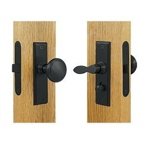 Deltana SDML334U19 New York Screen Door Latch Set With 1 1/2" Backset In Matte Black. Reproduction Hardware.