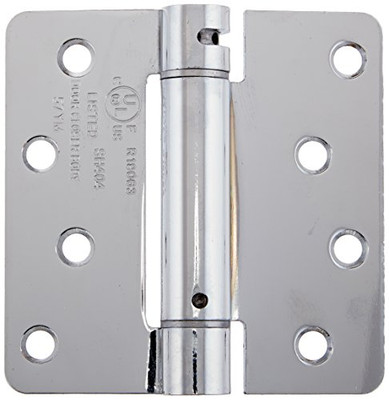 Deltana DSH4R426 4 in. x 4 in. x 0.25 in. Radius Single Action Steel Spring Hinge (Set of 10) (Chrome)