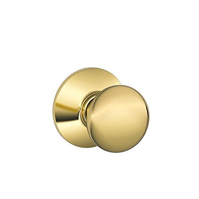 SCHLAGE F10PLY605 Passage Set 2-1/8" Plymouth Bright Brass Ansi Gr 2