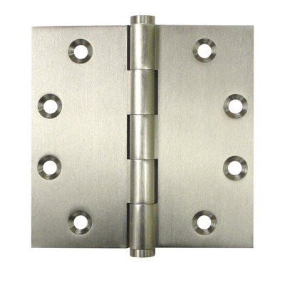Deltana DSB43-UNL DSB4 4" x 4" Solid Brass Square Corner Plain Bearing Mortise Hinge - Pai, Unlaquered