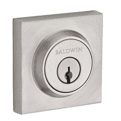 Baldwin SCCSD150S Reserve Single Cylinder Contemporary Square Deadbolt with Smartkey Satin Nickel Finish
