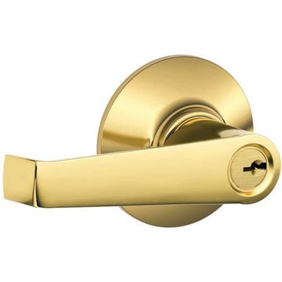 SCHLAGE F80ELA505 Elan Levers - ELA - Storeroom - Lifetime Bright Brass - Keyed Differently