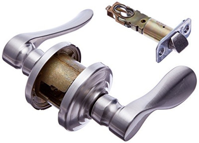 SCHLAGE F10CHP619 F10 CHP 619 16-080 10-027 Champagne Hall and Closet Lever, Satin Nickel