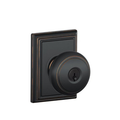 SCHLAGE F51AAND716ADD Lock Company F51A Andover 716 ADD Addison Deco Rose Entry Door Lock Aged Bronze