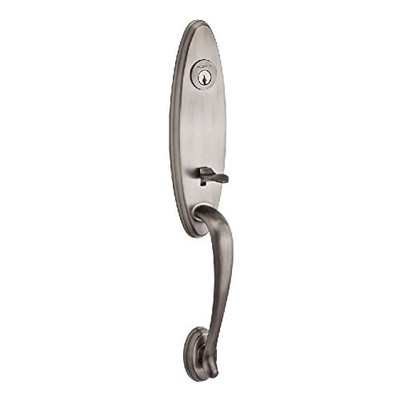 Baldwin FDCHEXELLTRR152 Reserve Full Dummy Chesapeake Handleset Ellipse Knob and Traditional Round Rose Matte Antique Nickel Finish