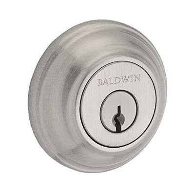 Baldwin SCTRD150S Reserve Single Cylinder Traditional Round Deadbolt with Smartkey Satin Nickel Finish