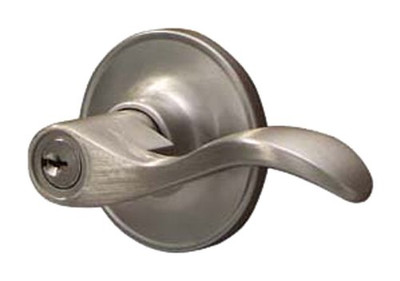 SCHLAGE J54SEV619 Dexter by  Seville Keyed Entry Lever, Satin Nickel