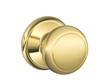 SCHLAGE F51AAND505 F51A Andover Keyed Entry Lock C Keyway with 16211 Latch 10063 Strike Lifetime Brass Finish