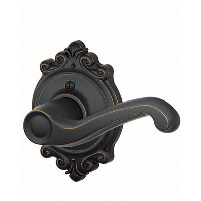 SCHLAGE F170FLA716BRKRH F170 FLA 716 BRK RH Brookshire Collection Right Hand Flair Decorative Single Dummy Trim Lever, Aged Bronze.