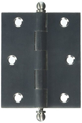 Deltana CH3025U15 CH3025 3" x 2-1/2" Solid Brass Cabinet Hinge with Ball Tip Finials, Satin Nickel