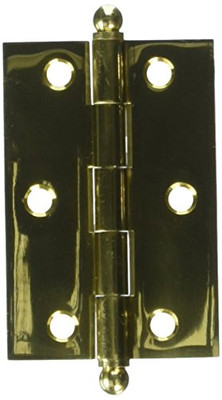 Deltana CH3020U3  3 x 2 in. Hinge with Ball Tips, Bright Brass - Solid Brass - 2 Case - Pack of 2.