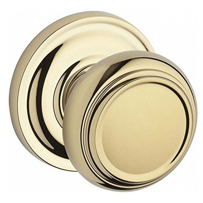 Baldwin PSTRATRR003 PS.TRA.TRR Traditional Passage Knobset with Traditional Round Rose, Polished Brass