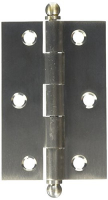 Deltana CH3020U15  3 x 2 in. Hinge with Ball Tips, Satin Nickel - Solid Brass - 2 Case - Pack of 2