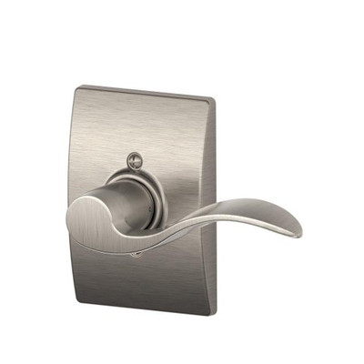 SCHLAGE F170ACC619CENRH F170 ACC 619 CEN RH Accent Right Hand Decorative Trim Lever, Satin Nickel