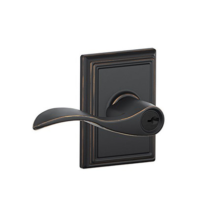 SCHLAGE F51AACC716ADD Lock Company F51A Accent 716 ADD Addison Deco Rose Entry Door Lock Aged Bronze