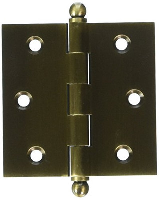 Deltana CH2520U5 2.5 in. x 2 in. Solid Brass Cabinet Hinge w Ball Tips - Pair (Set of 10) (Antique Brass)
