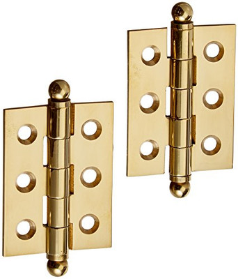 Deltana CH2015U3-UNL  2 x 1.5 in. Hinge with Ball Tips, Unlacquered Bright Brass - Solid Brass - 6 Case - Pack of 2