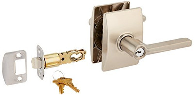 SCHLAGE F51ALAT619CEN Lock Company F51A LATITUDE 619 CEN Century Deco Rose Entry Door Lock Satin Nickel