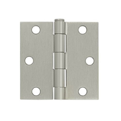 Deltana S33U15-R 3 in. x 3 in. Residential Square Steel Hinge - Pair (Set of 10) (Satin Nickel)