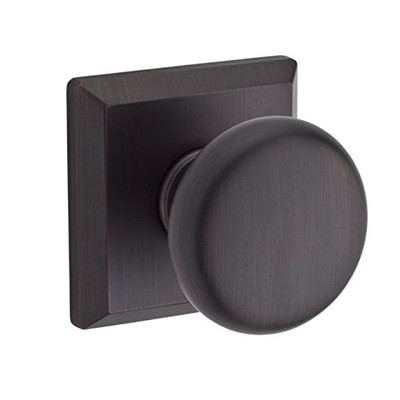 Baldwin ENROUTSR112 Reserve Entry Round Knob and Traditional Square Rose Venetian Bronze Finish